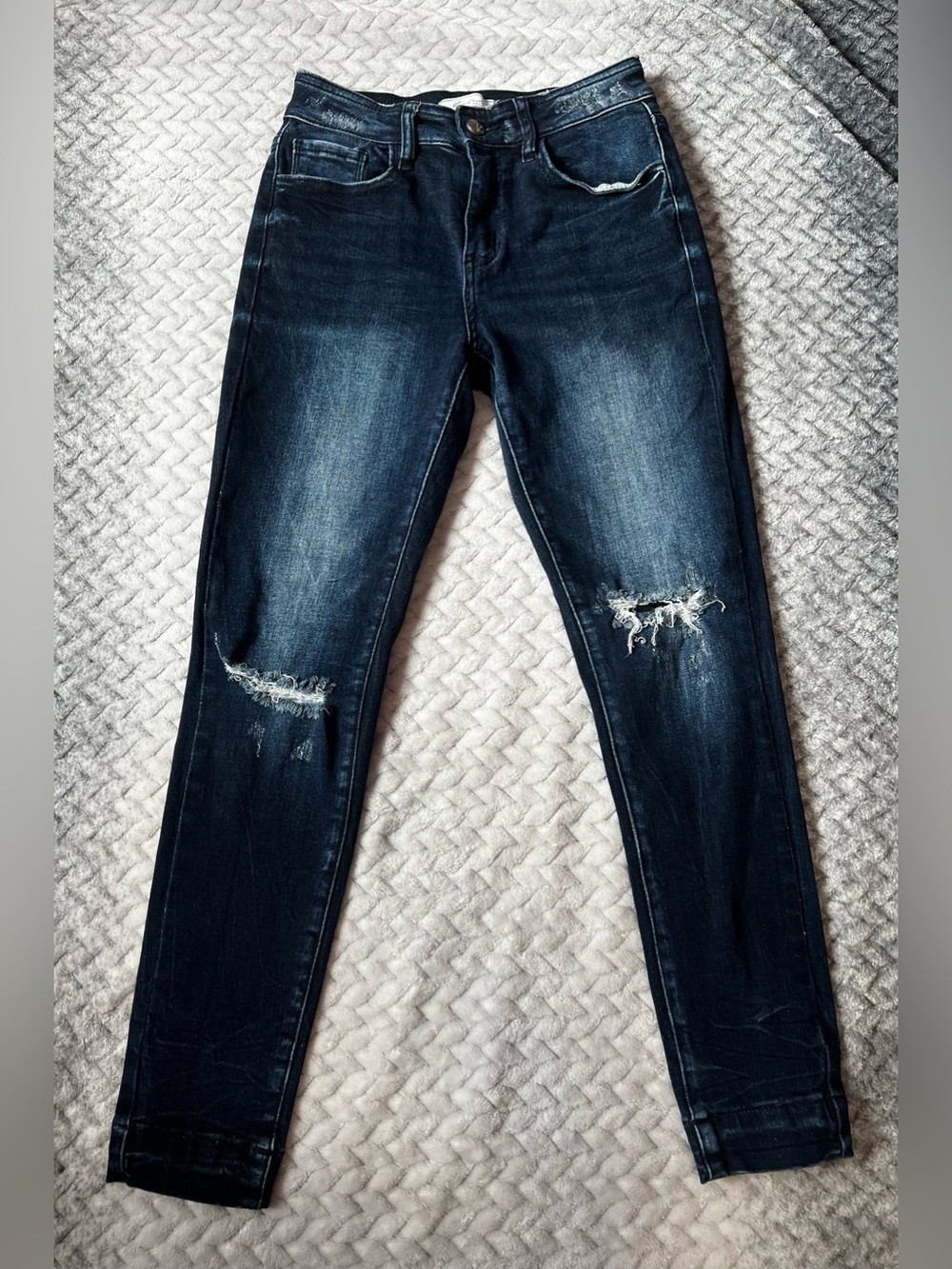 Kan can Dark Blue Distressed Denim Jeans size 26